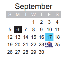 District School Academic Calendar for Aaron Parker El for September 2021