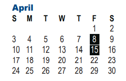 District School Academic Calendar for Jones Middle School for April 2022