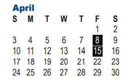 District School Academic Calendar for Holmes High School for April 2022