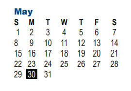 District School Academic Calendar for Nisd Intervention for May 2022