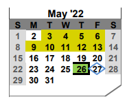 District School Academic Calendar for Odem Junior High for May 2022