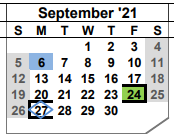 District School Academic Calendar for Odem Elementary for September 2021