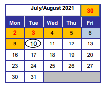 District School Academic Calendar for Addie R. Lewis Middle School for August 2021