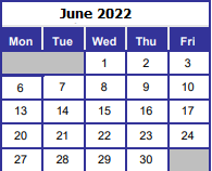 District School Academic Calendar for Ocean City Elementary School for June 2022