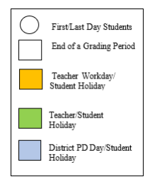 District School Academic Calendar Legend for Davidson Middle School