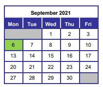 District School Academic Calendar for Davidson Middle School for September 2021