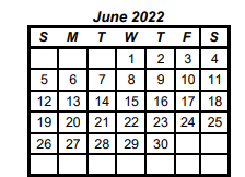 District School Academic Calendar for Olney High School for June 2022