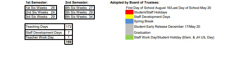 District School Academic Calendar Key for Olney Elementary