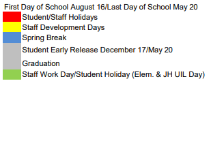 District School Academic Calendar Legend for Olney High School