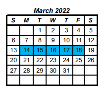 District School Academic Calendar for Olney High School for March 2022