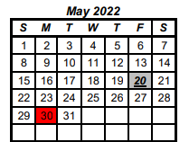 District School Academic Calendar for Olney High School for May 2022