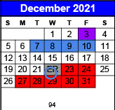 District School Academic Calendar for Olton High School for December 2021