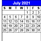 District School Academic Calendar for Olton D A E P for July 2021