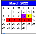 District School Academic Calendar for Olton D A E P for March 2022