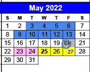 District School Academic Calendar for Webb Elementary for May 2022