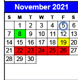 District School Academic Calendar for Olton Junior High for November 2021