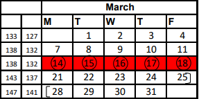 District School Academic Calendar for Orange Grove Intermediate for March 2022