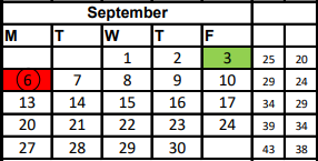 District School Academic Calendar for Orange Grove Junior High for September 2021