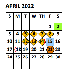 District School Academic Calendar for Doedyns Elementary for April 2022