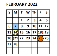 District School Academic Calendar for Raul Longoria Elementary for February 2022