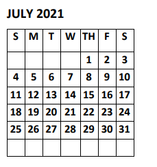 District School Academic Calendar for Buckner Elementary for July 2021