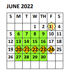 District School Academic Calendar for Napper Elementary for June 2022