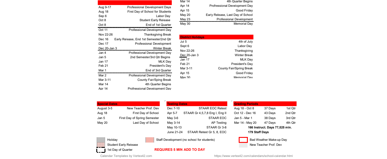 District School Academic Calendar Key for Palacios Marine Ed Ctr