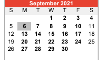 District School Academic Calendar for Palacios Junior High for September 2021