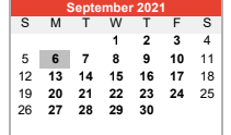 District School Academic Calendar for Central Elementary for September 2021