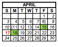 District School Academic Calendar for Palmer Elementary for April 2022