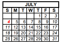 District School Academic Calendar for Palmer Intermediate for July 2021