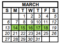 District School Academic Calendar for Palmer High School for March 2022