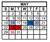District School Academic Calendar for Palmer Intermediate for May 2022