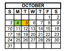 District School Academic Calendar for Palmer Intermediate for October 2021