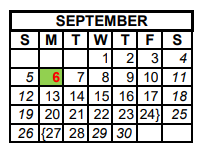 District School Academic Calendar for Palmer High School for September 2021
