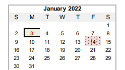 District School Academic Calendar for Panhandle High School for January 2022