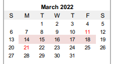 District School Academic Calendar for Panhandle Elementary for March 2022