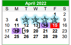 District School Academic Calendar for Paradise High School for April 2022