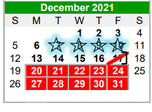 District School Academic Calendar for Paradise Intermediate for December 2021