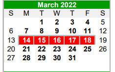 District School Academic Calendar for Paradise Elementary for March 2022