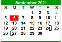 District School Academic Calendar for Paradise Intermediate for September 2021