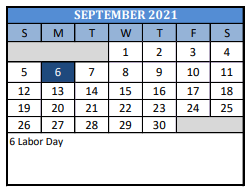 District School Academic Calendar for Paris Alternative School For Succe for September 2021