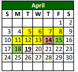 District School Academic Calendar for Pearsall Intermediate for April 2022