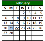 District School Academic Calendar for Pearsall High School for February 2022