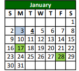 District School Academic Calendar for Pearsall Intermediate for January 2022