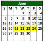 District School Academic Calendar for Pearsall Intermediate for June 2022