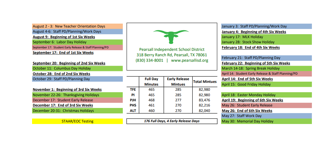 District School Academic Calendar Key for Ted Flores Elementary