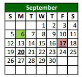 District School Academic Calendar for Pearsall High School for September 2021