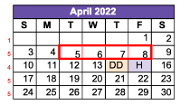 District School Academic Calendar for Austin Elementary for April 2022