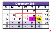 District School Academic Calendar for Crockett Middle School for December 2021